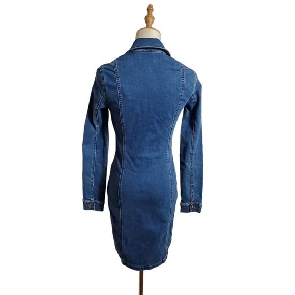 Topshop Denim Long Sleeve Dress - Picture 4 of 5
